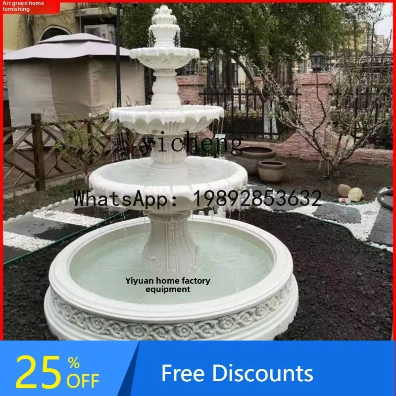 FZ  European-style courtyard flowing water sculpture three-layer fountain landscaping decoration large water feature ornament