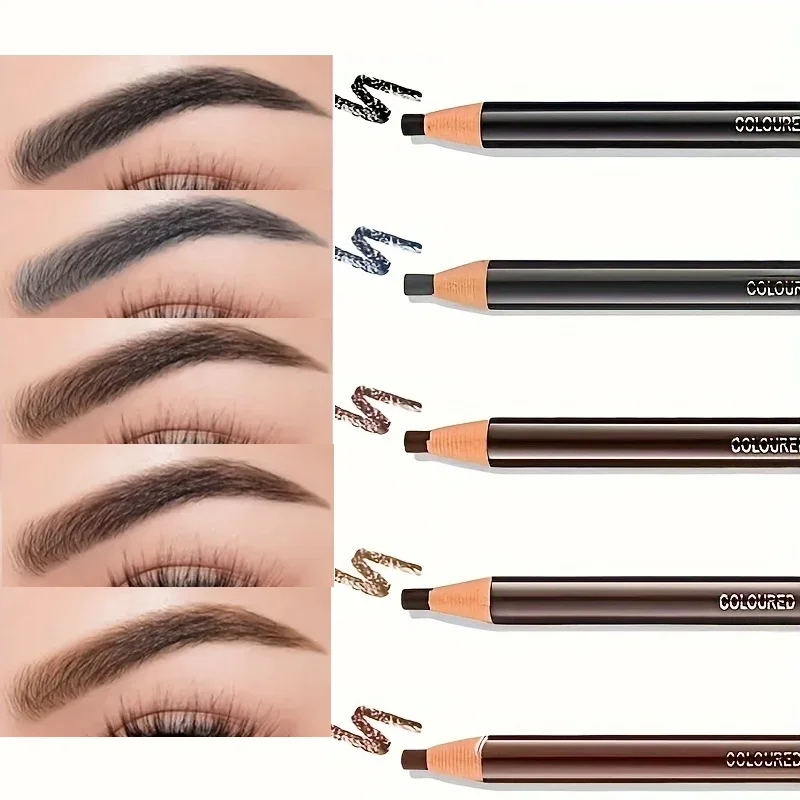 Lápiz de cejas resistente al agua de larga duración con diseño fácil de desgarro, aspecto natural y resistente al sudor: adecuado para todo tipo de piel