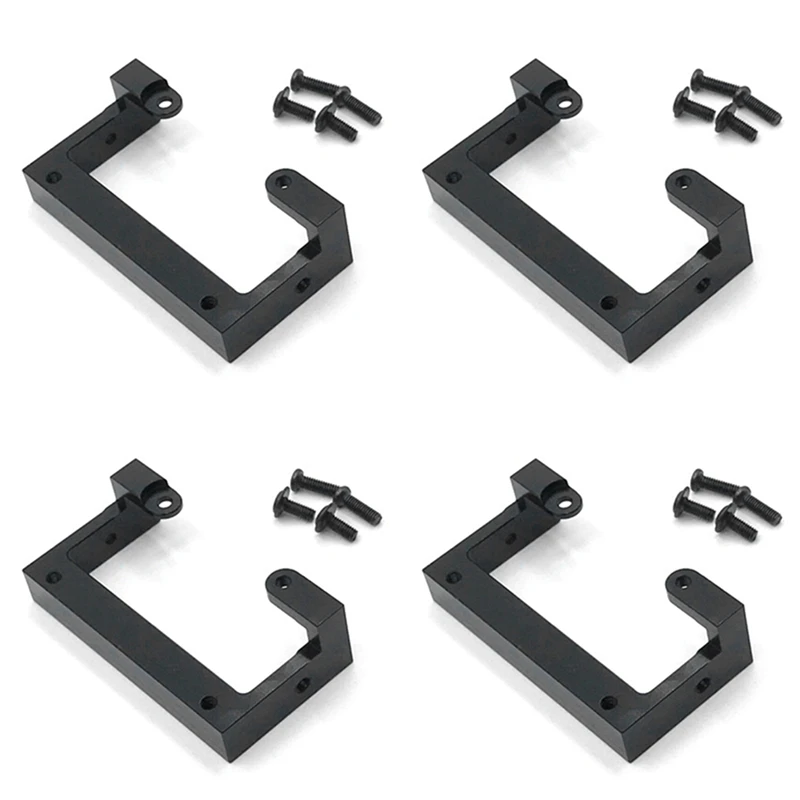 Umweltfreundliche 4X Metallstoßstangenhalterung für WPL C14 C24 C24-1 C34 B14 B24 B16 B36 MN D90 MN99S RC Car Upgrade-Teile, Schwarz