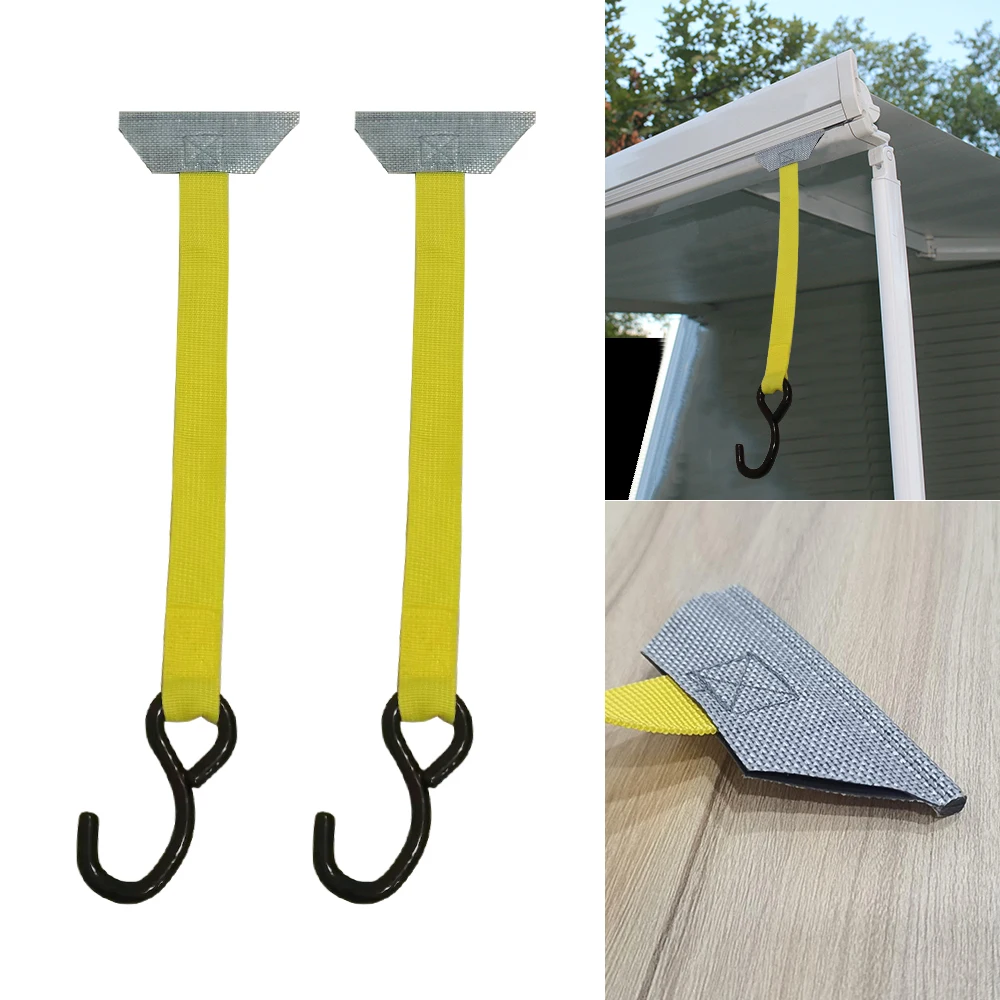 2 stücke RV Zelt Winddicht Feste Strap Haken Markise Tie Down Kleiderbügel Für Fiamma Thule Omnistor Dometic Caravan Campervan Wohnmobil