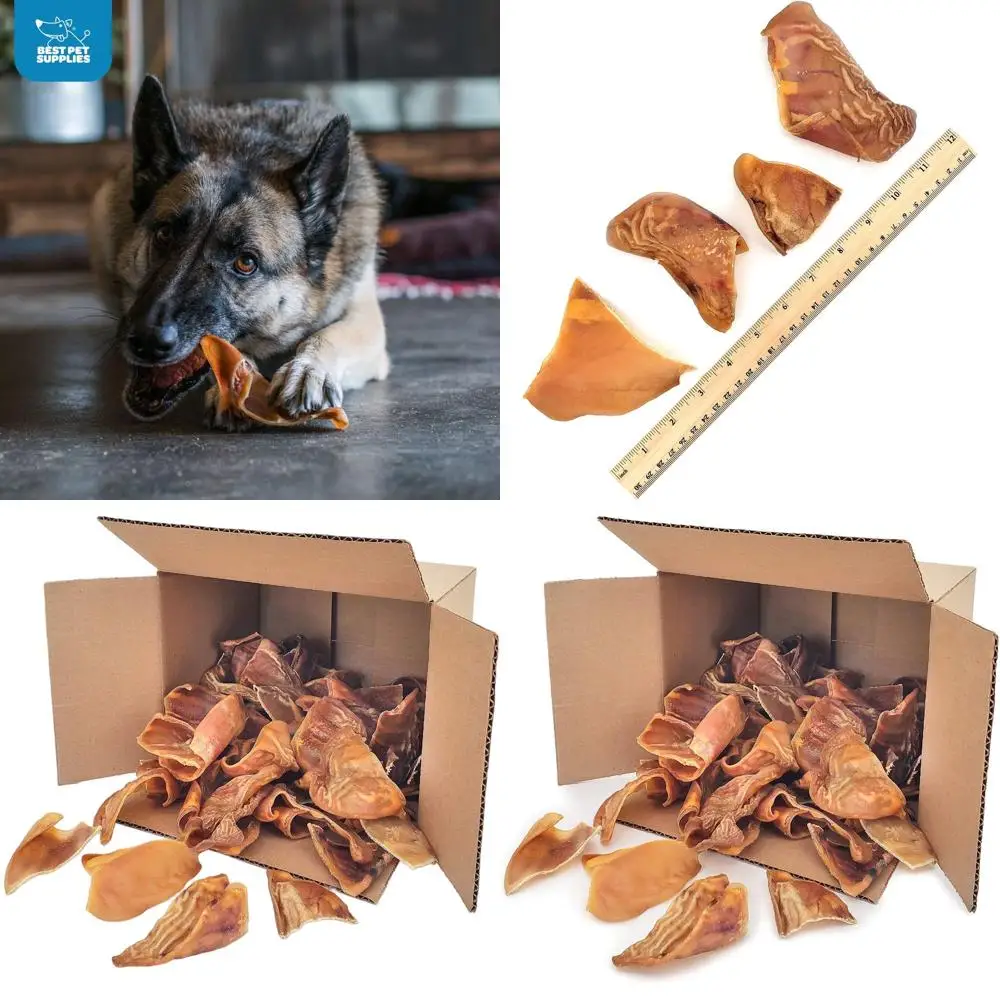 

Натуральные лакомства для собак: жареные половинки свиных ушей, безопасные для щенков и собак с сильным жевательным аппаратом, 60 штук в упаковке