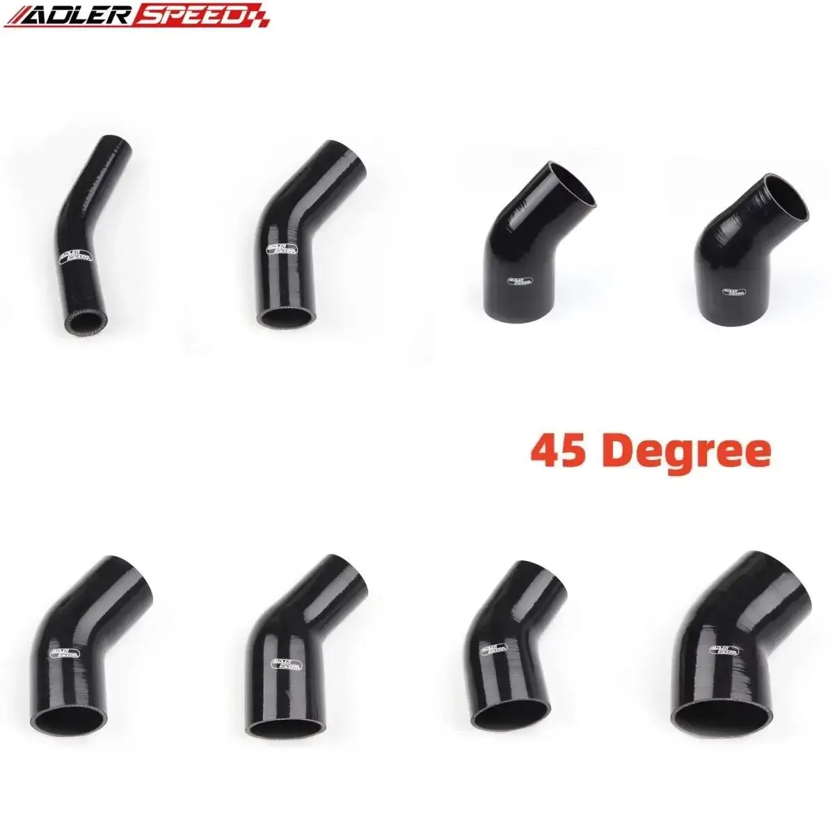 1pcs Length: 102mm+102mm Universal  51mm 63mm 70mm 76mm 45Degree Elbow Silicone Hose Pipe Turbo Intake Pipe Couple Hose