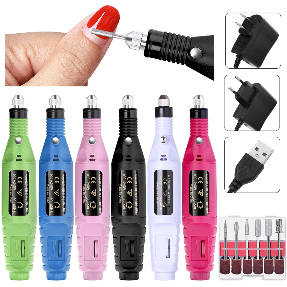 LULAA Portable Professional Electric Nail Drill Machine Manicure Tools Pedicure Drill Set Family Nail File Nail Drill Equipment