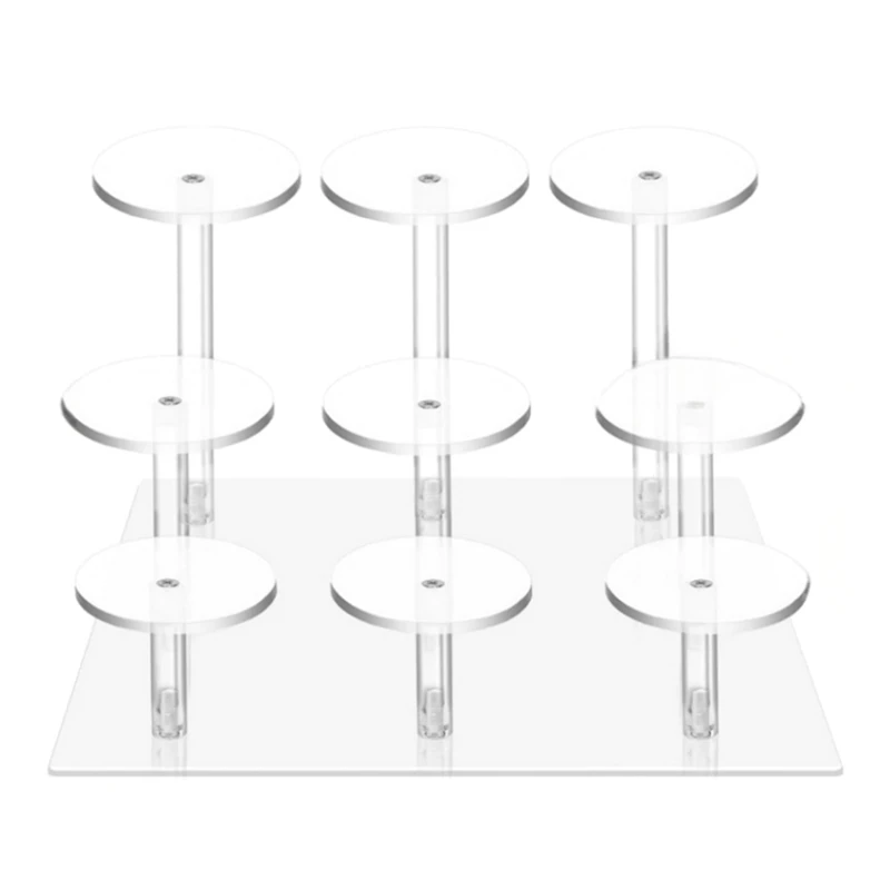 

9 Columns Of Acrylic Christmas Ornaments Display Stand For Cupcakes, Jewelry, Cosmetics Display Stand Durable