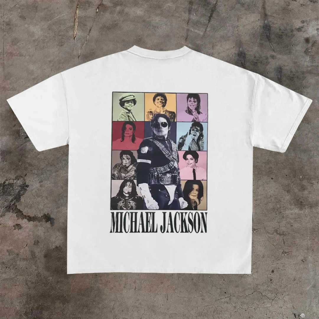 Harajuku vintage streetwear y2k top oversized michael jackson print graphic t shirts 90s goth t shirt men clothing