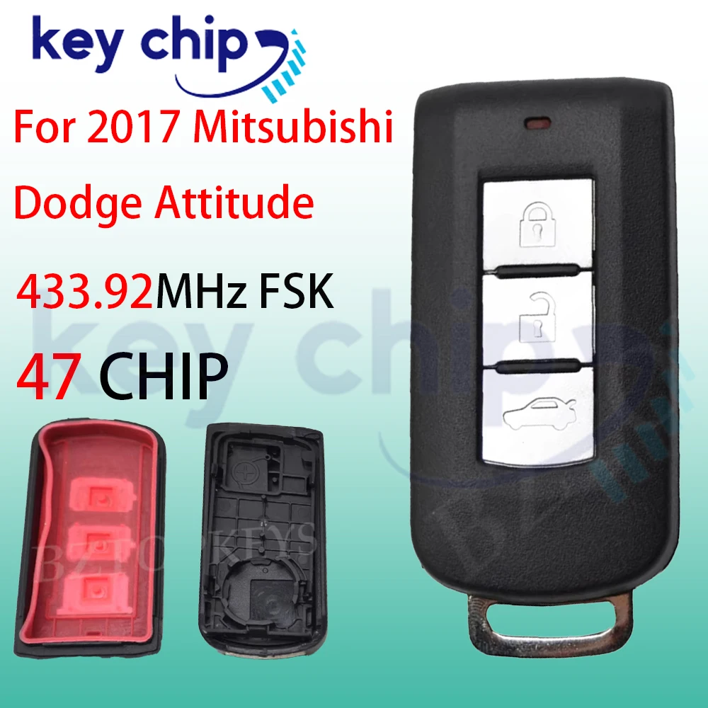 3433MHz ID47 Chip  BTN Smart Remote key Fob For Mitsubishi Lancer Outlander ASX Eclipse Cross G8D-644M-KEY-E