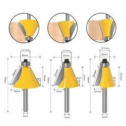 Bevel Edging Milling Cutter Durable 15 22.5 30 Degree 6mm 6.35mm 8mm Shank Carving Cutter Chamfer Router Bit Woodworking Tool