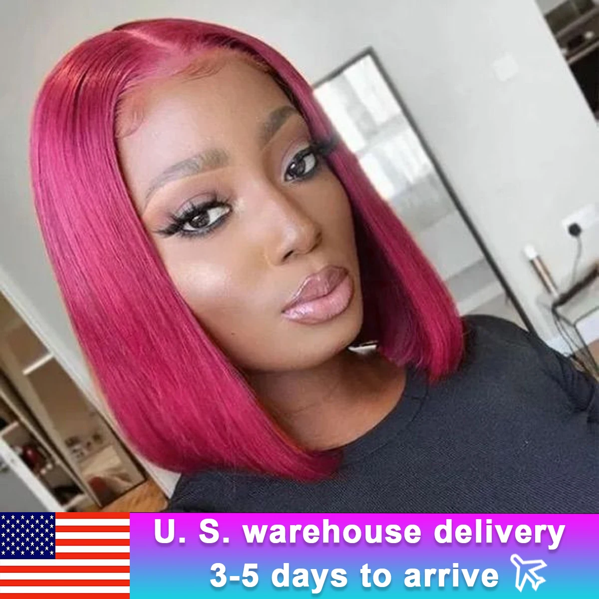 16 Inch 99J Burgundy Straight Bob Wig 13x4 HD Lace Front Wigs human hair 180% Density Pre Plucked Short Bob Wigs For Black Women