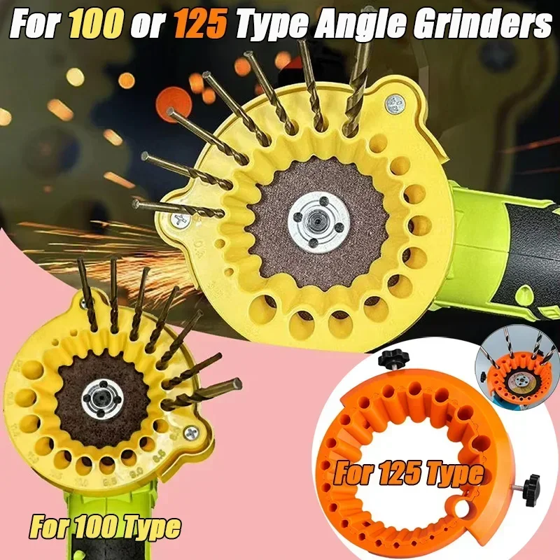 Angle Grinder Drill Bit Sharpener Power Drill Bit Grinding Tool for 2 to 13mm Drill Bits for Grinding 100mm/ 125mm Grinder