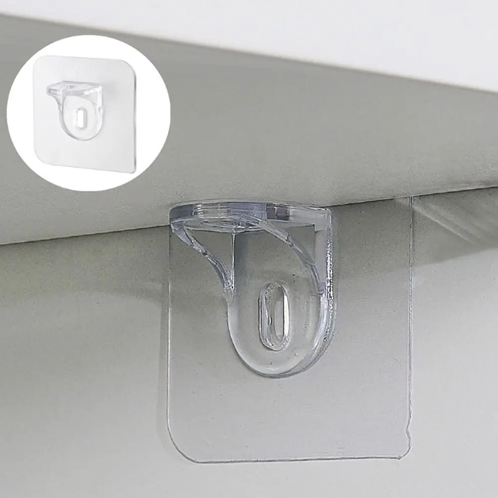 1/10Pcs Shelf Support Hooks Clear Self Adhesive Partition Plate Holder Without Trace Punch-Free Home Closet Cabinet Bracket