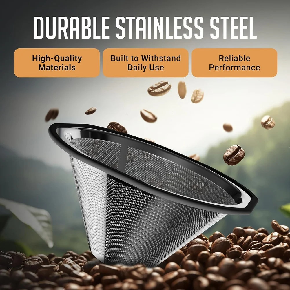 Reusable Stainless Steel Coffee Filter Compatible With For Kalita Wave 185 Drippers  Espresso Makers Spare Parts & Accessories