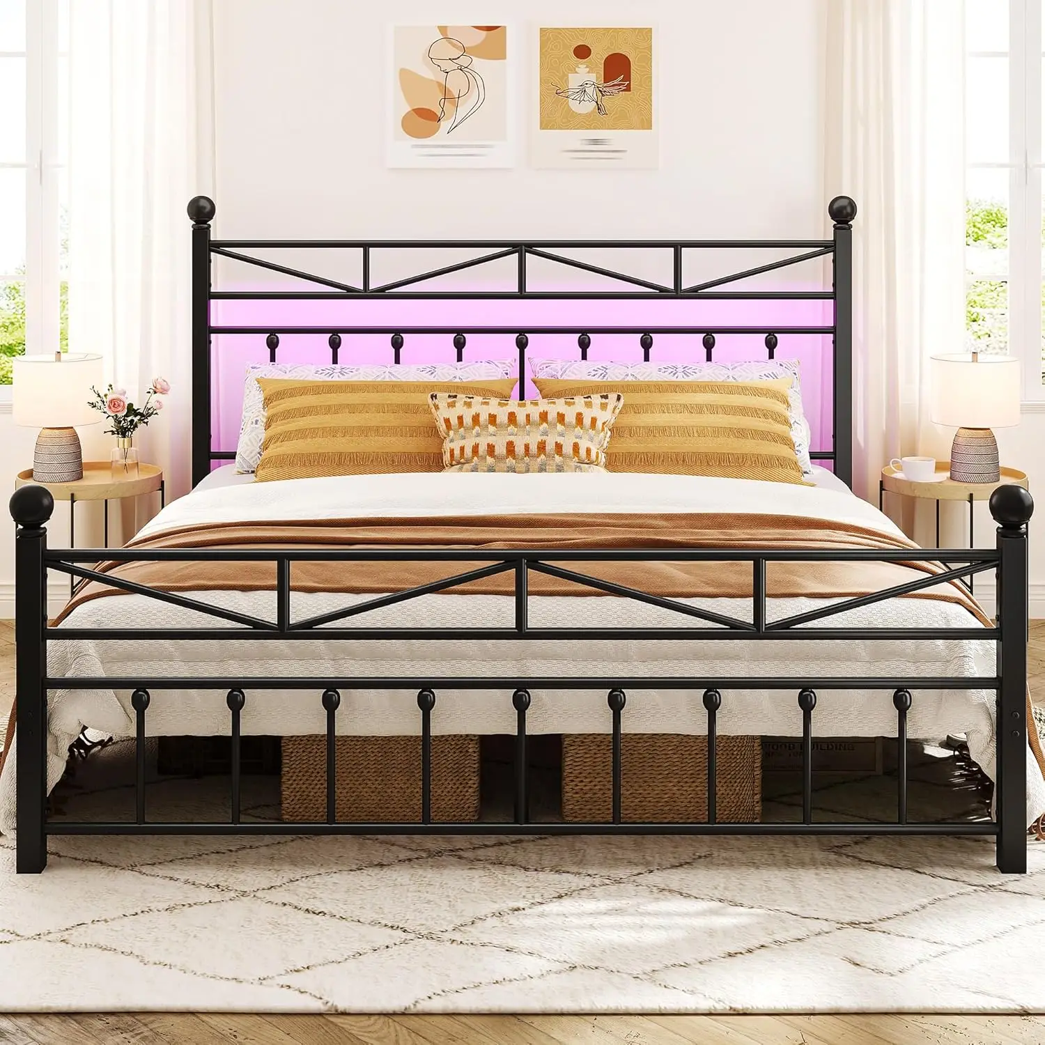 54" Metal King Bed …
