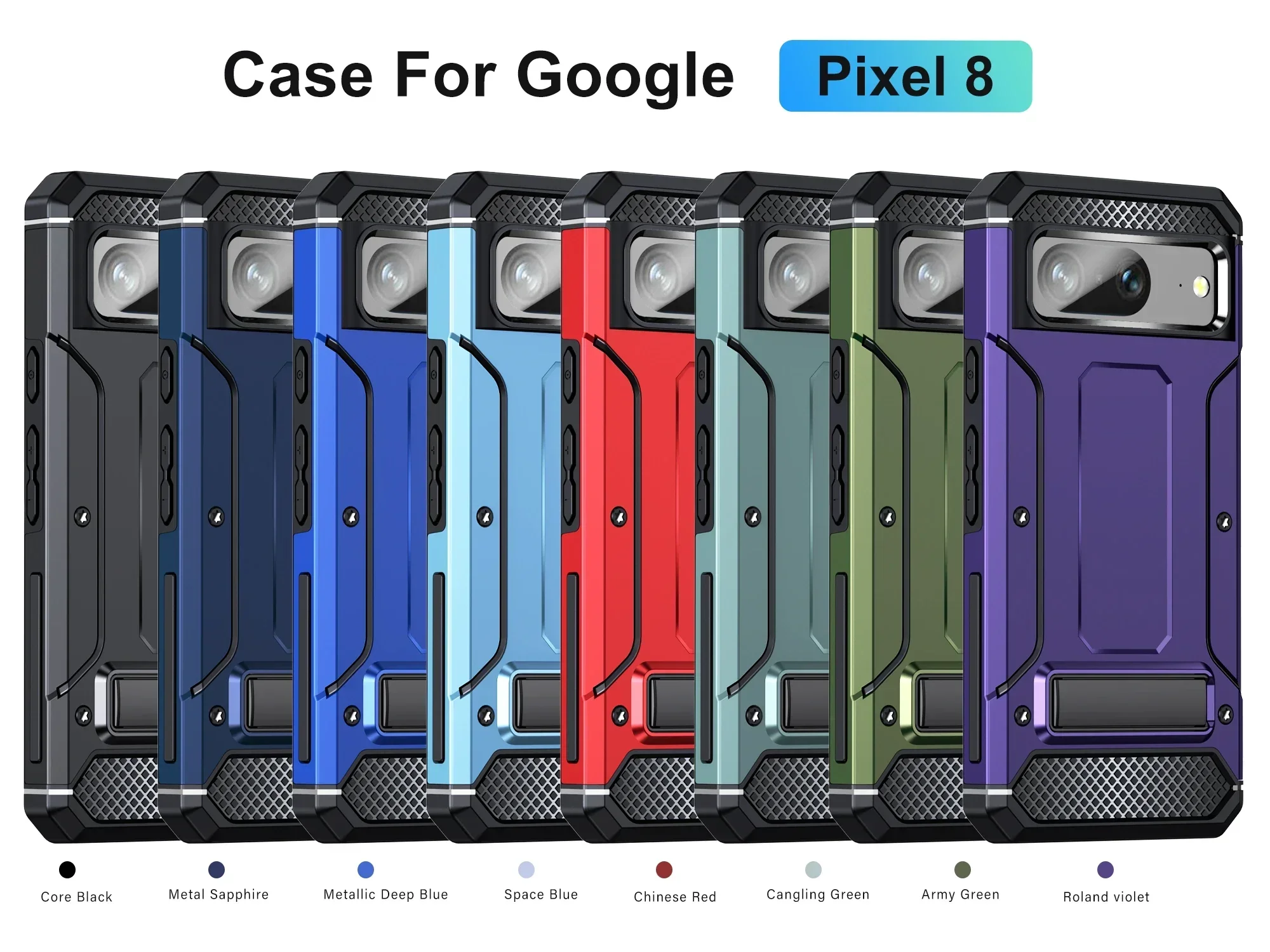 RapDuty-Coque de protection robuste antichoc avec support, étui pour Google Pixel 8 Pro, 8Pro, 7 Pro, 7A