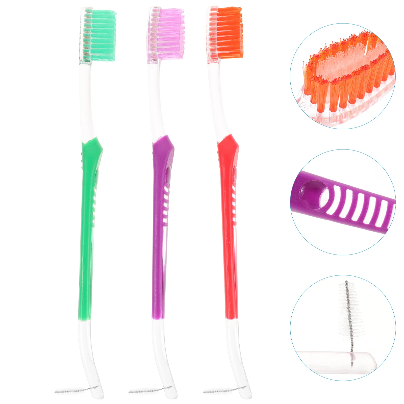 

3 Pcs Dental Floss Interdental Brush Cleanser Pp Fiber Toothbrush for Braces