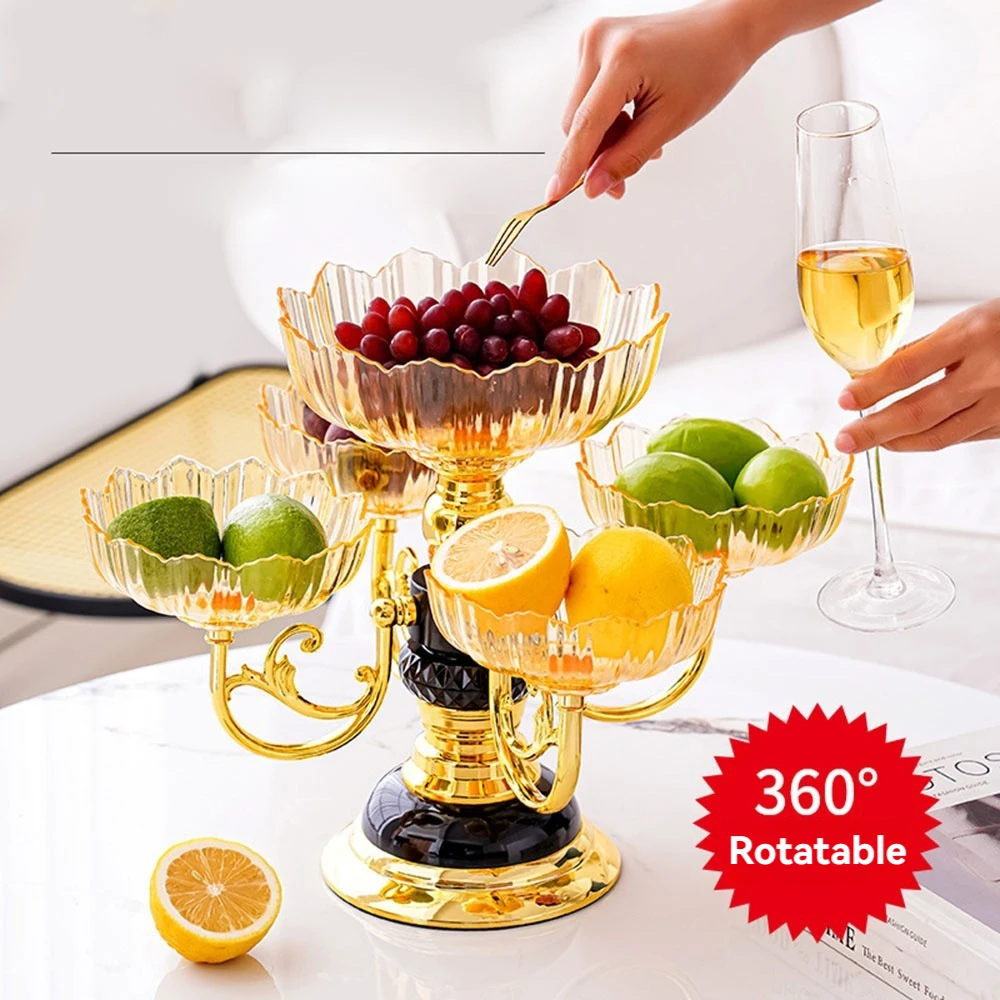 

1PC European style rotating fruit tray, multi-layer internet famous fruit tray, modern home living room coffee table, creative l