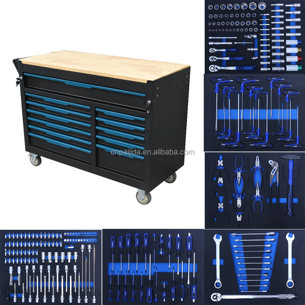 245PCS Premium CR-V Tool Set With Drawers Modular Design OEM/ODM Customizable Chest Cabinet & Box For Garage Workshop UseATV&UTV
