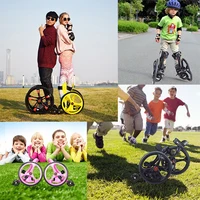 Outdoor Sport Street Slip Rubber Roller Skate 16 inch 2 Big Wheels Inline Skating Shoes Size 34-43cm Freeline Skateboard TF-02 6