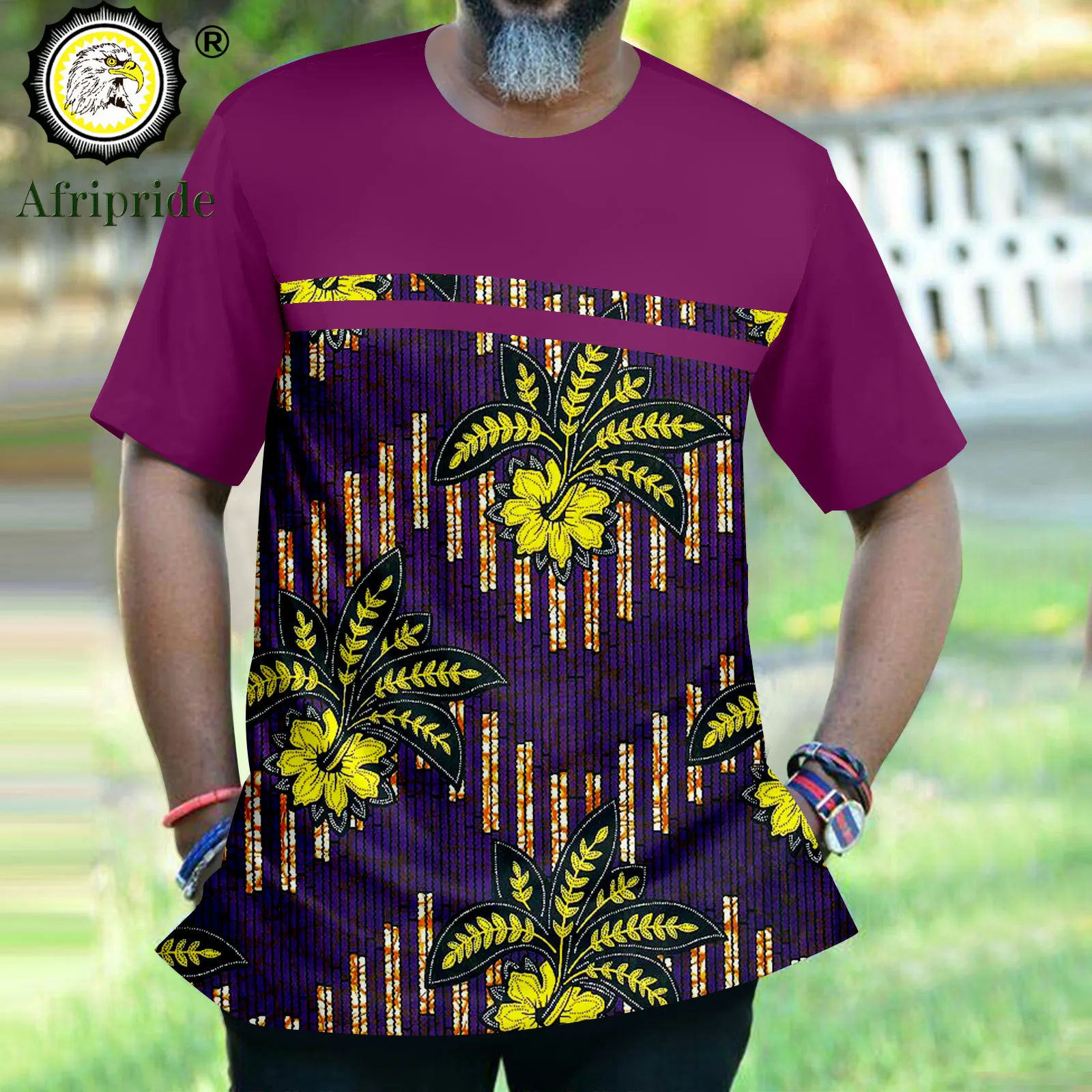 

Bazin Riche African Shirts for Men Short Sleeve O-neck Casual Blouse Dashiki Tops Ankara Attire Traditional Clothes A2212017