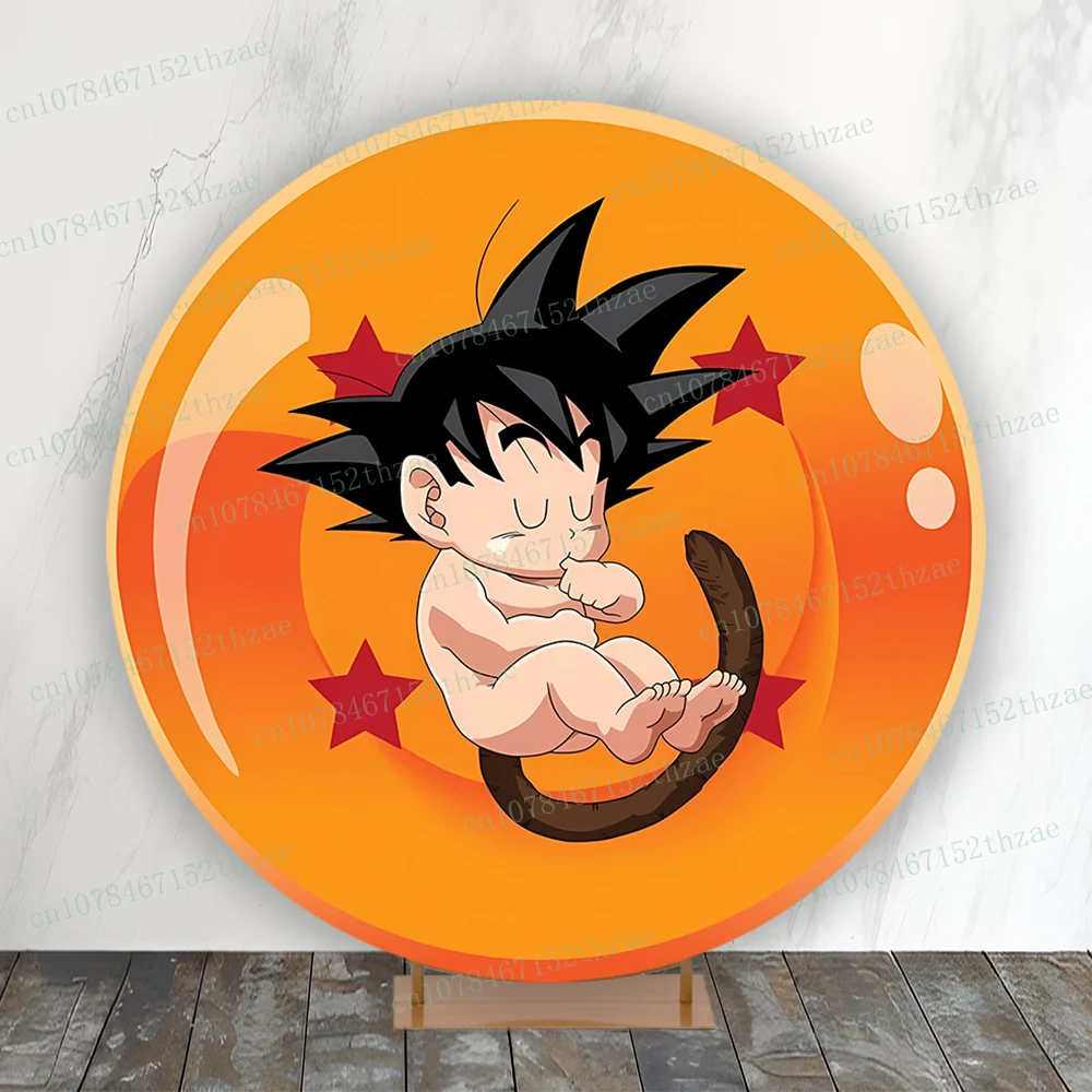 Dragon ball Baby Shower Round Photography Backdrop Birthday Party Photo Background Banner Decoration