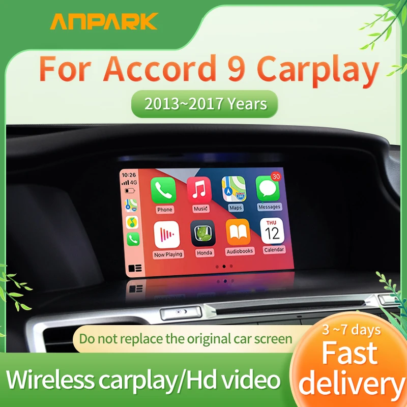 Apple Wireless Carplay For Honda Accord 9th Gen 2013 2014 2015 2016 2017 Original Car Screen Modified HD Video 5G And Mirroring