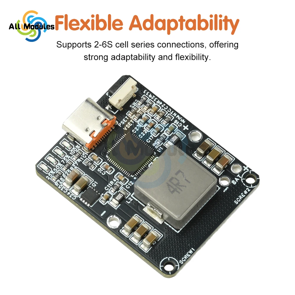 IP2369 2-6S 45W PD Fast Charge/Discharge Module - Bidirectional Buck-Boost Power Bank Board with Type-C Interface