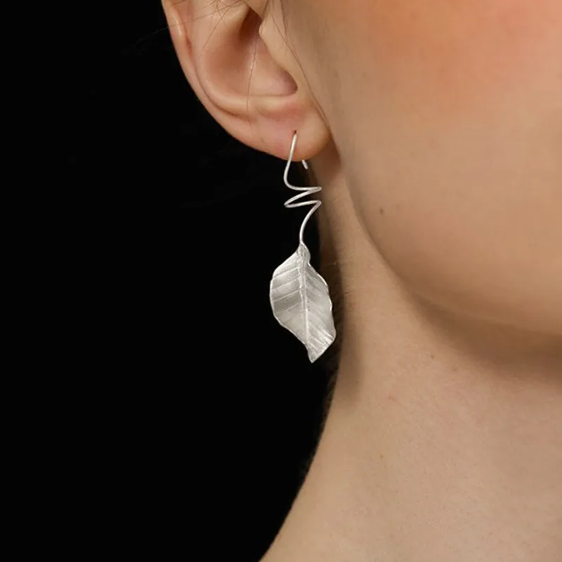 

Elegant Romantic Autumn Leaves Drop Earrings For Women High-end Artistic Original Design Plant Earring Silver Post Non-allergic