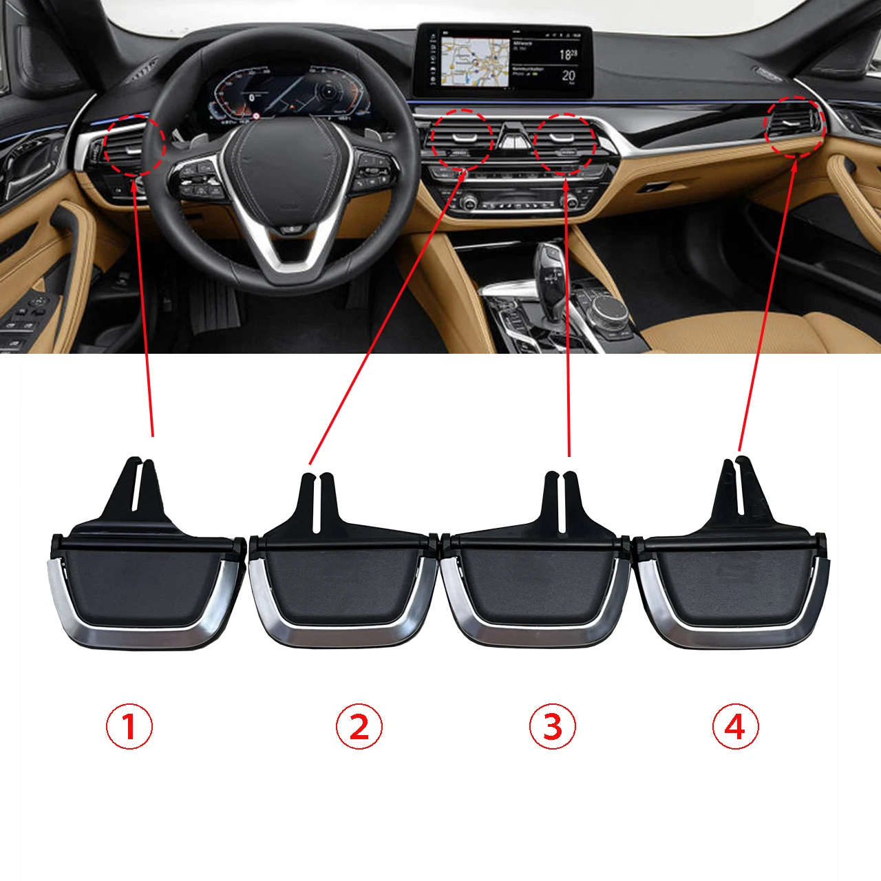 AC Vent Grille Tab 64229329579 Air Conditioning Slider Clips 64229329585 Ventilation Outlet Tab For BMW 5 7 Series G30 G38 18-23