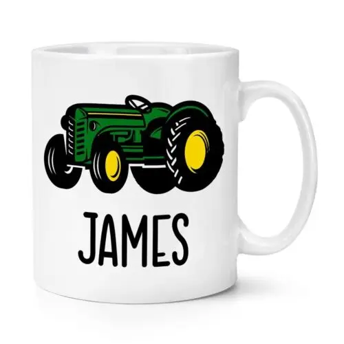 Personalised Tractor Green Mug Cup Dad Fathers Day Farmer Son Kids Birthday Farm