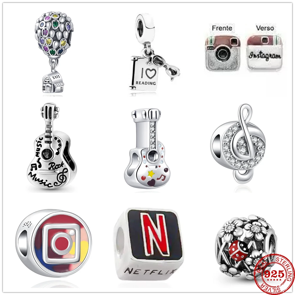 

2023 New Balloon Guitar Notes Spiritual Garden Charm Bead fit Original Pandora charms silver 925 Bracelet For Women DIY Jewelry