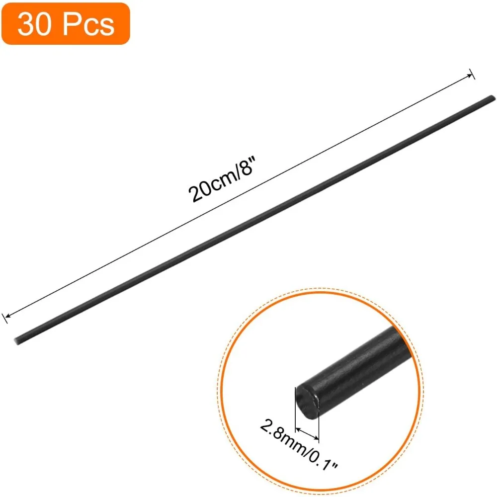 MECCANIXITY 30pcs 8 Inch Plastic Welding Rods PP Welding Strips Welder Rods for Plastic Welder, Car Bumper, Kayak Repair, Daily