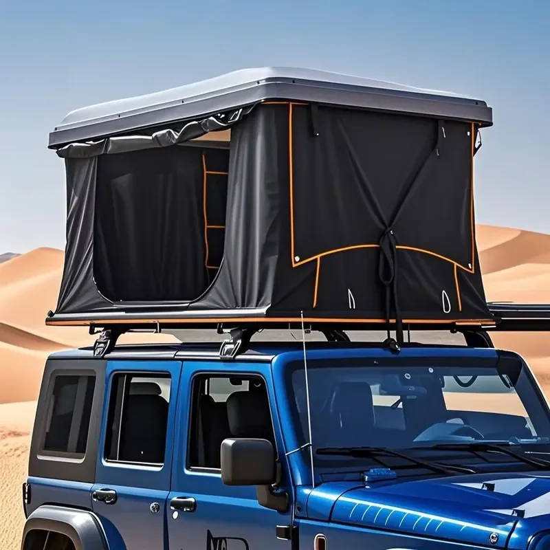 Roof Tent Automatic Vehicle-mounted Off-road Oxford Camping Camper Side Tent Four Seasons Double Layer Aluminum Alloy