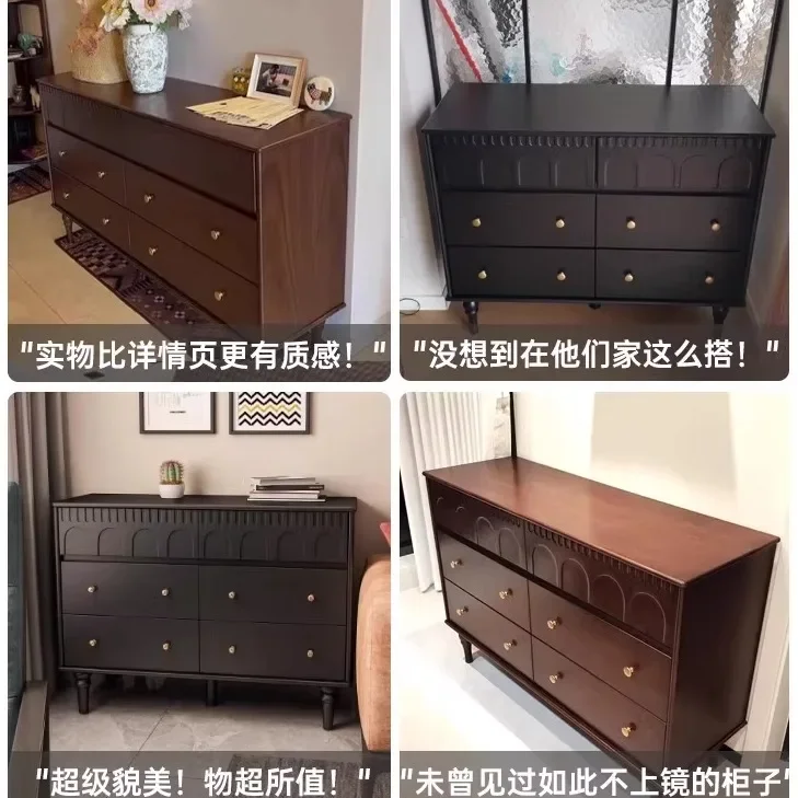 Room bedside cabinet new retro storage six bucket storage cabinet