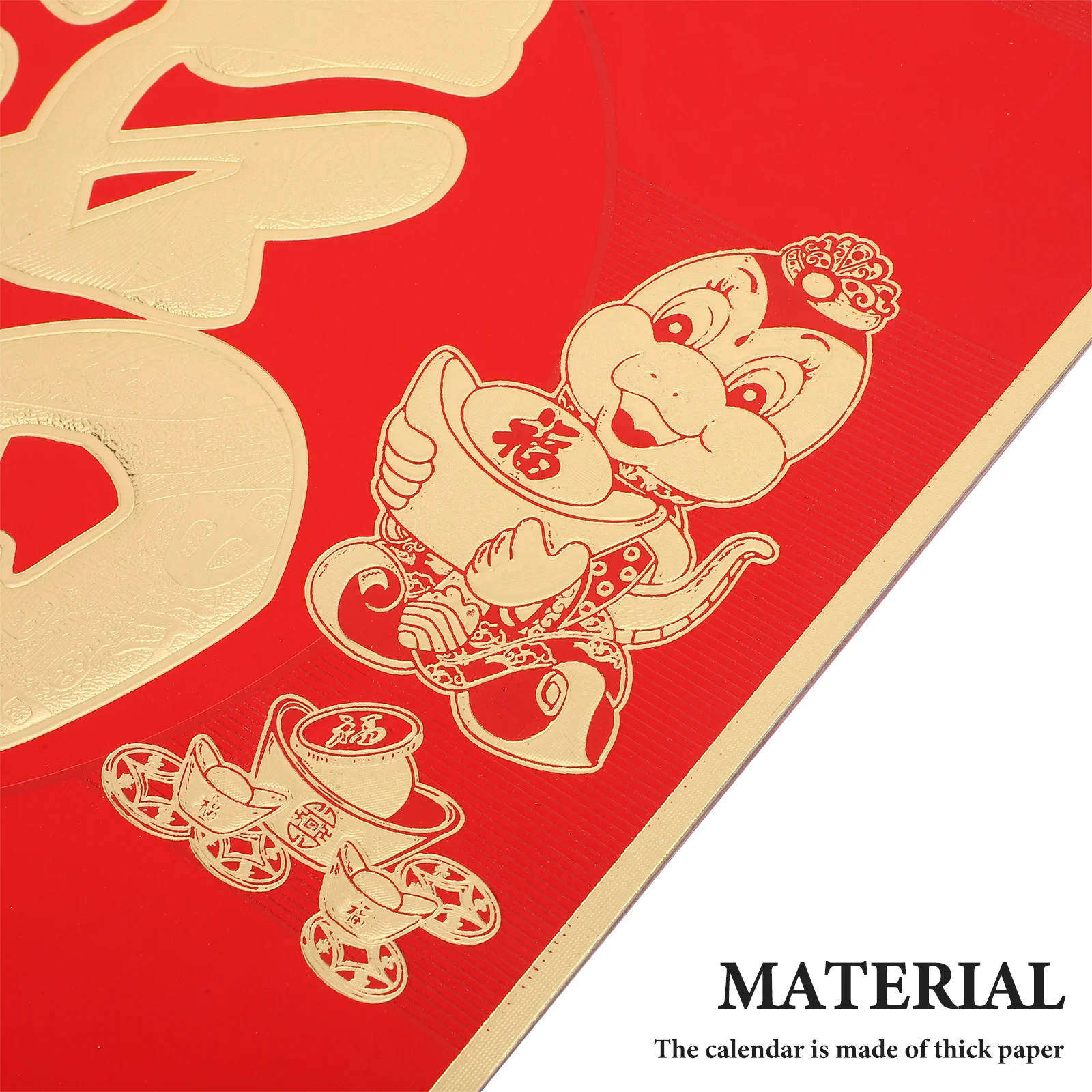 Kalendarz na Rok 2025 z chińskim znakiem Fu, tradycyjny wzór, Rok Węża, kalendarz miesięczny do powieszenia, dekoracja do domu i biura.