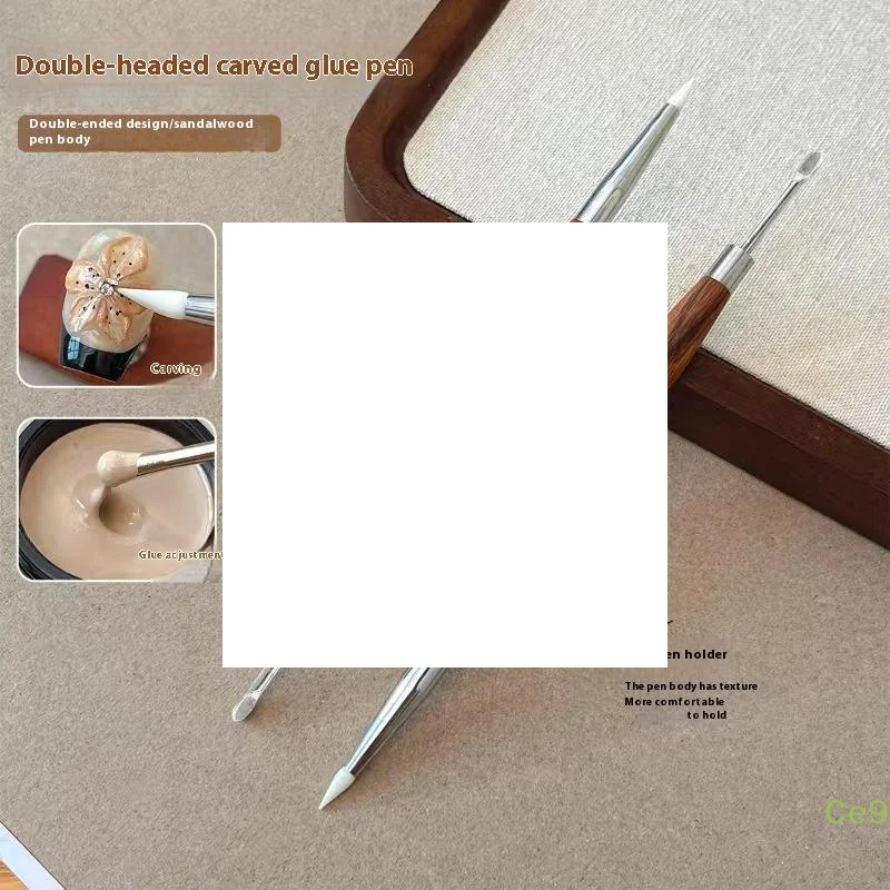 Double-Headed Wooden Nail Art Brush – Multifunctional Tool for Carving, Flower Painting & Color Mixing (DIY Manicure)