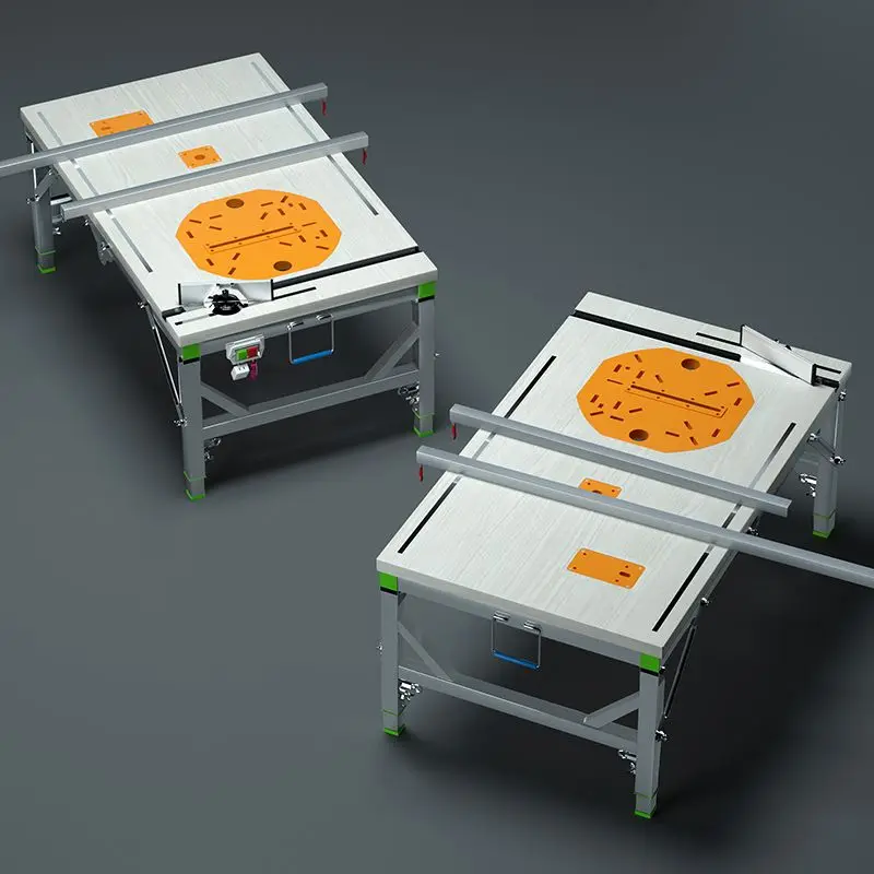 

Woodworking multi-function invisible guide rail push table saw small dust-free child and mother special workbench folding