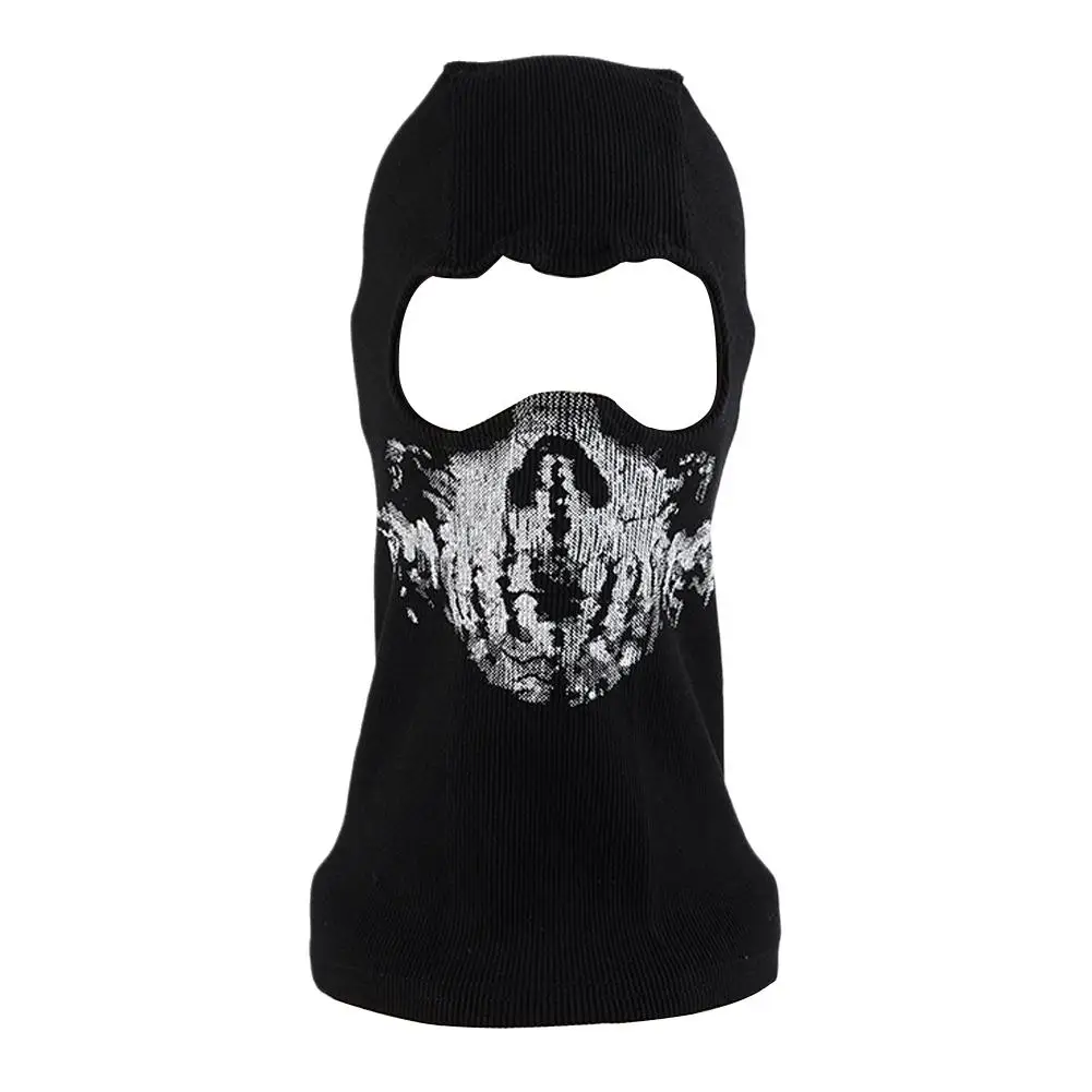 Motorcycle Balaclava Skull Print Full Face Mask Neck Warmer Cycling Biker Hood Windproof Skiing Head Men Helmet Liner