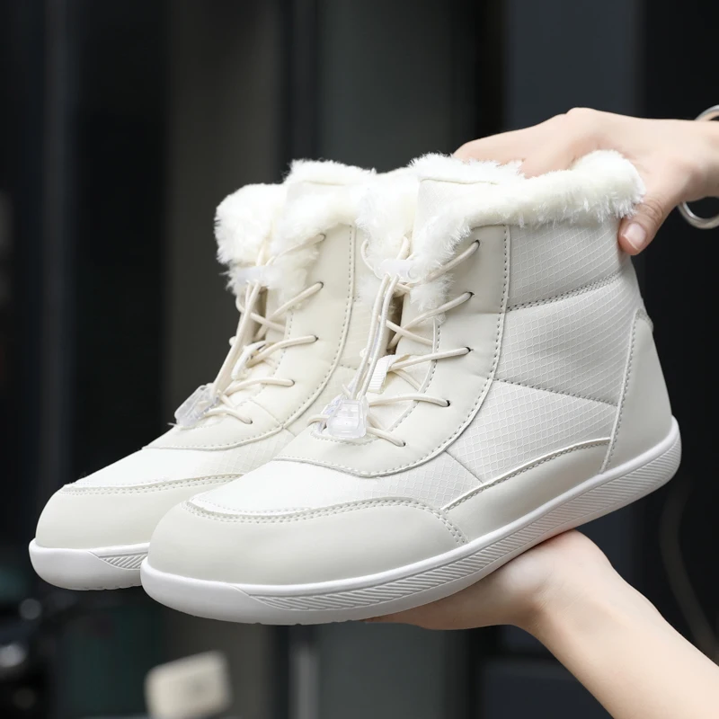 Women's Snow High Top Velvet Minimalist Barefoot Shoes Warm boots | Wide Toe Box + Zero Drop Sole