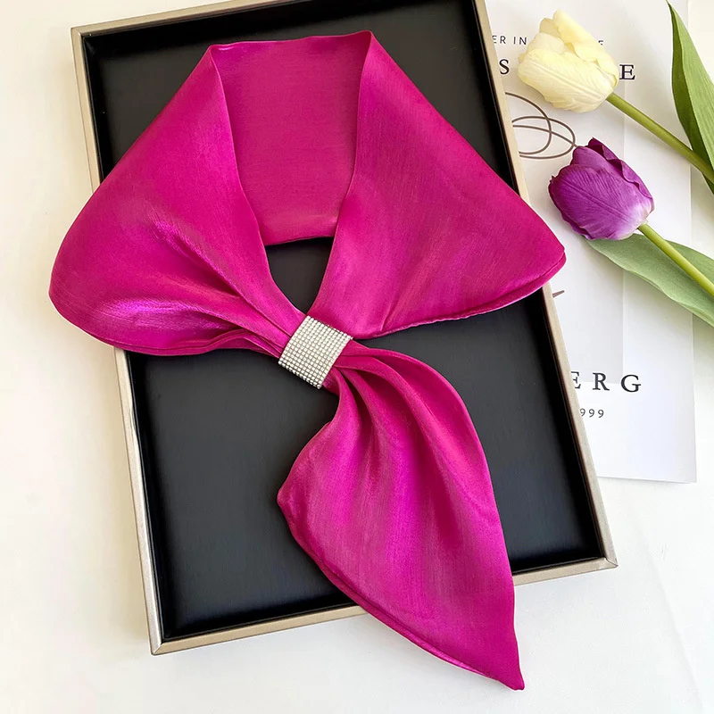 Fashion Small Silk Scarf Women Neckerchief Bandana Female Small Ear Scarf Korean Style Tie Bag Headband Decoration Neck Scarf