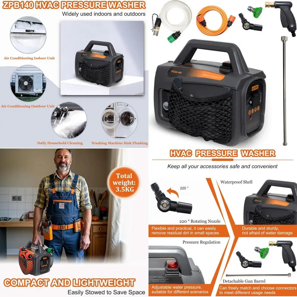 

Портативный очиститель змеевиков 4 л/мин, 120 В, 80 Вт, подходит для внутренних и наружных систем ОВКВ, давление 0,7-1,0 МПа