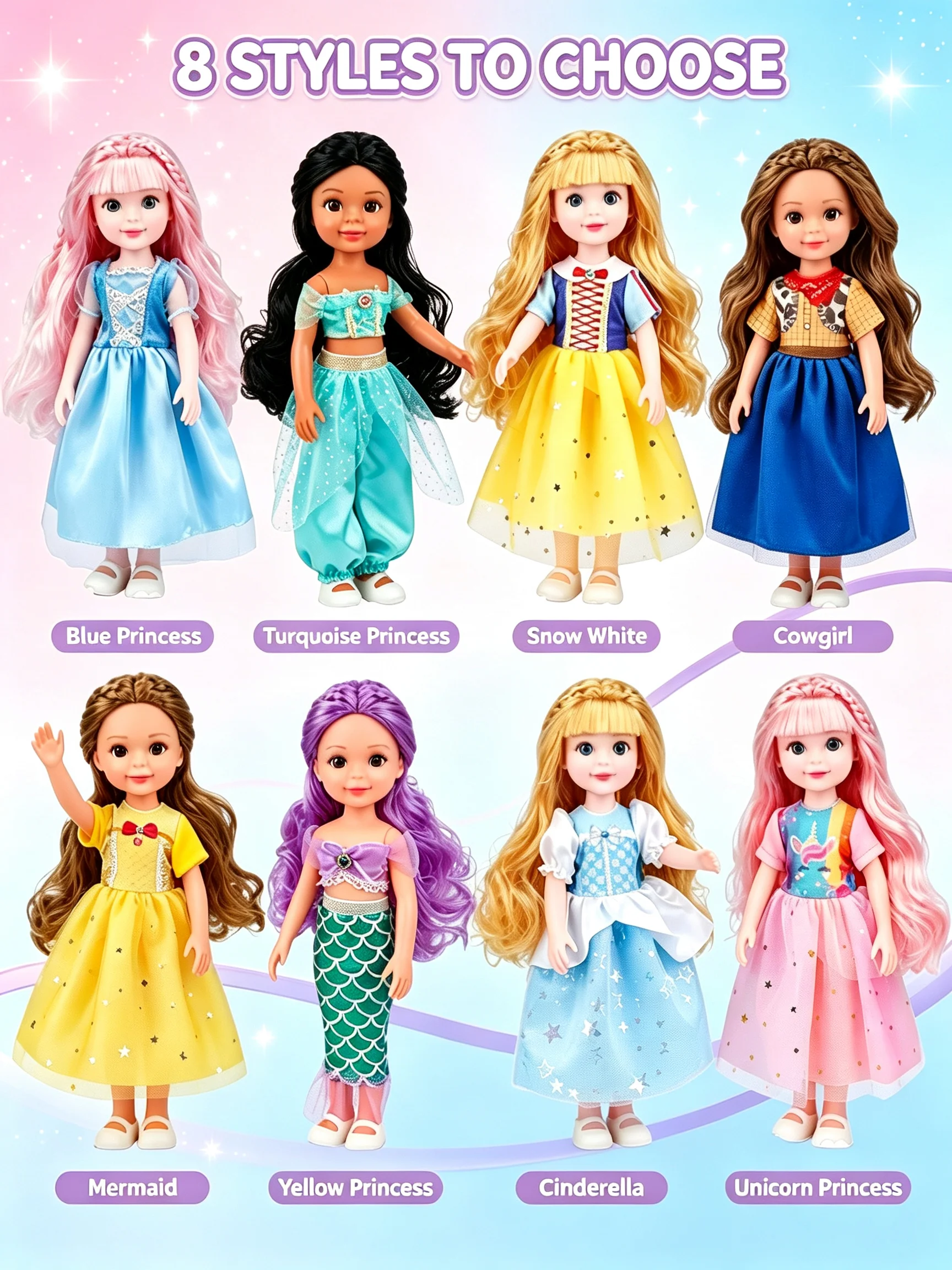 1Pc Soft Vinyl Princess Doll Gift Box with Outfits, cute dress-up figure, gentle pretend play birthday & holiday gift for girls