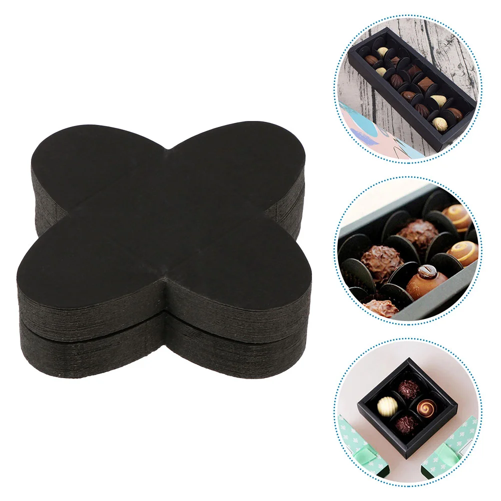 50 Pcs Chocolate Tray Packaging Paper Compartment Fixed Trays Base Divider Packing Wrapping Display Stand Decor