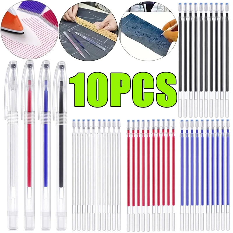 10PCS/Set Ink Disappearing Fabric Marker Pen Colored Water Erasable Pen Quilting Fabric Craft DIY Dressmaking Sewing Accessories