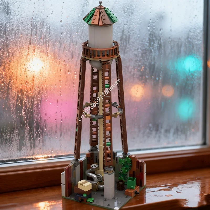 

Набор из 521 детали: Модульная модель водонапорной башни для маленького городка, конструктор, развивающая игрушка, идея для креативного рождественского подарка, обучающие кирпичики для детей