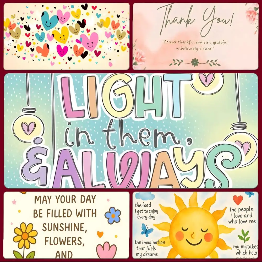 Warm Positive Quote Thank Goodness Mouse Pad Large Gaming Mousepad with Stitched Edges Thickened Desk Mat PC