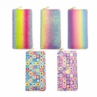 Rainbow Glitter Sequin Women Long Wallet Phone Multi Card Storage Bag Clutch Money Clip Change Coin Purse Card Organizer