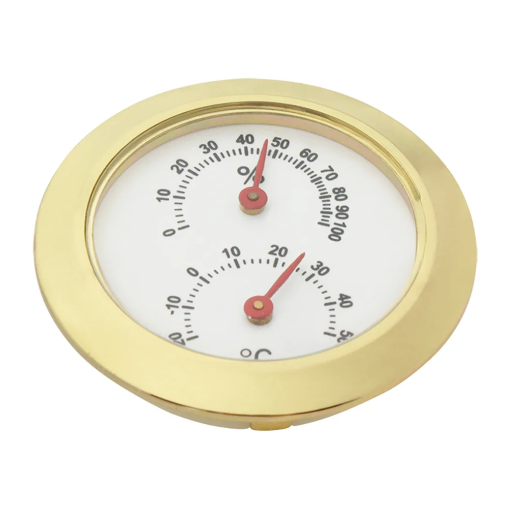 

2pcs Round Hygrometer Guitar Humidity Thermometer Silver Gold For Violin Humidity Gauge Acoustic Accessories Violin Meter