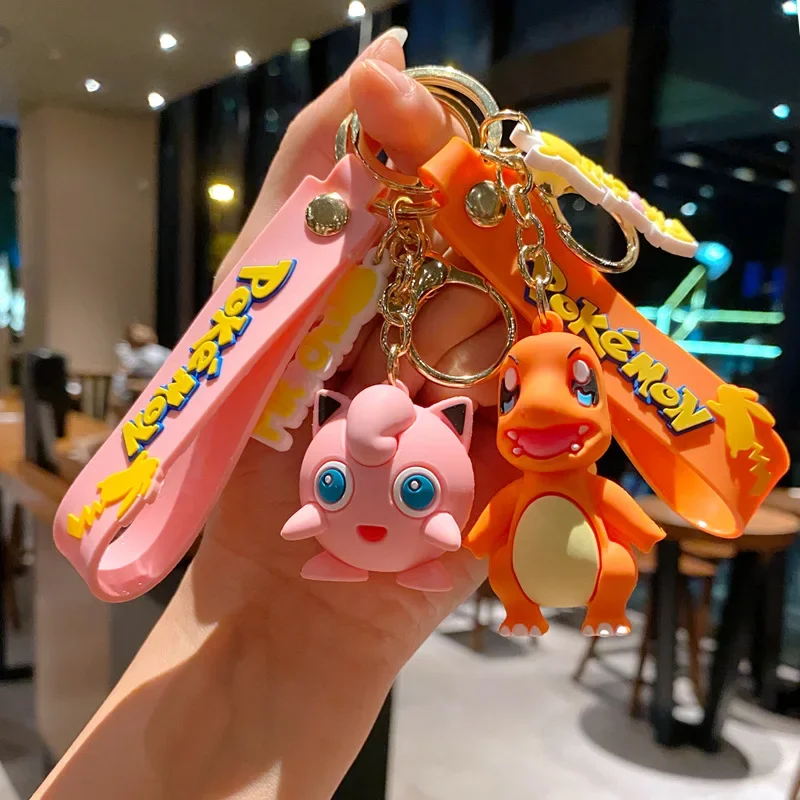 Cartoon anime Baokemeng keychain pendant cute Pikachu can reach duck doll bag car pendant wholesale