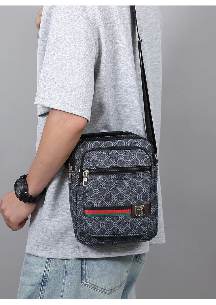 Herren-Umhängetasche, mehrschichtig, große Kapazität, wasserdicht, Oxford-Material, lässig, für Business, Schultertasche, Messenger-Tasche für Reisen und den täglichen Arbeitsweg – Detail 28