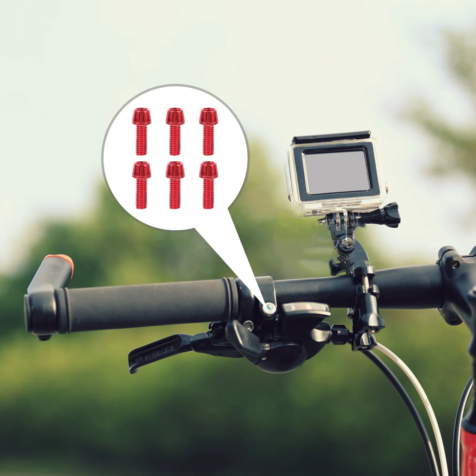 

6Pcs Bike Rotor Screws Titanium Alloy Strong Secure Fit for Disc Brake System Professional Cycling Supplies Bike Disc Brake Kit