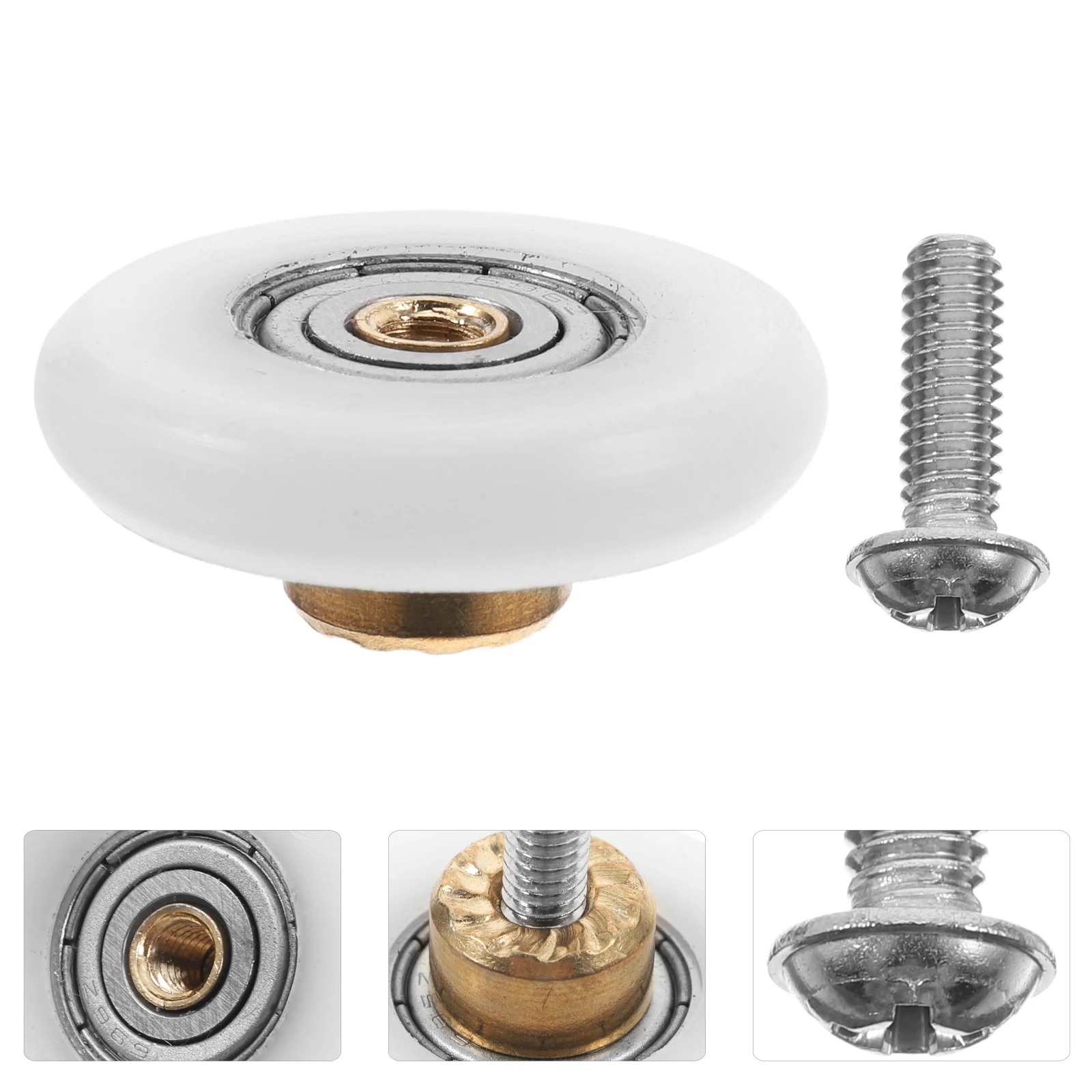 

4pcs Roller Runners Copper Bathroom Wheels Shower Door Parts Glass Shower Runners Bathroom Sliding Pulleys Replacement Wheels